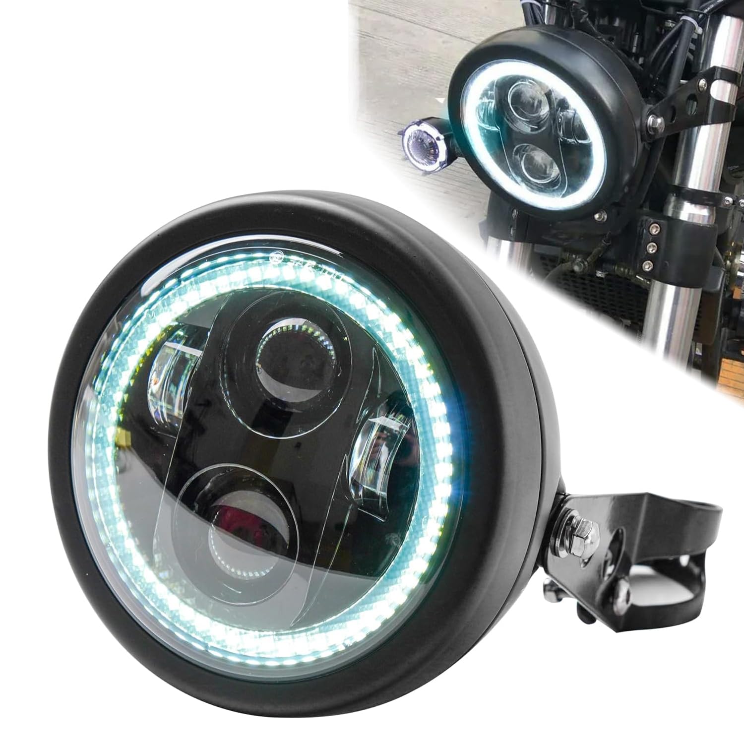 Amazon | Motikvans 丸目ヘッドライト 汎用5.75インチ led ヘッド